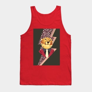 Leopard portrait with leopard pattern lightning Tank Top